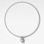 Club North South Elongated Radiant Attachable Diamond Pendant With Beaded Chain (3mm)