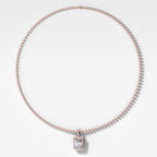 Club North South Elongated Radiant Attachable Diamond Pendant With Beaded Chain (3mm)