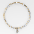 Club Oval Attachable Diamond Pendant With Paperclip Chain (6.2mm)