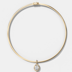 Club Oval Attachable Diamond Pendant With Reversible Omega Chain (3mm)