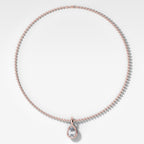 Club Pear Attachable Diamond Pendant With Beaded Chain (3mm)