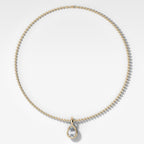 Club Pear Attachable Diamond Pendant With Beaded Chain (3mm)