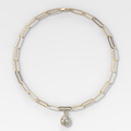 Club Pear Attachable Diamond Pendant With Paperclip Chain (6.2mm)