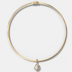 Club Pear Attachable Diamond Pendant With Reversible Omega Chain (3mm)