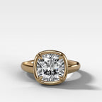 Club Ring Solitaire Engagement Ring With a Cushion Cut Diamond