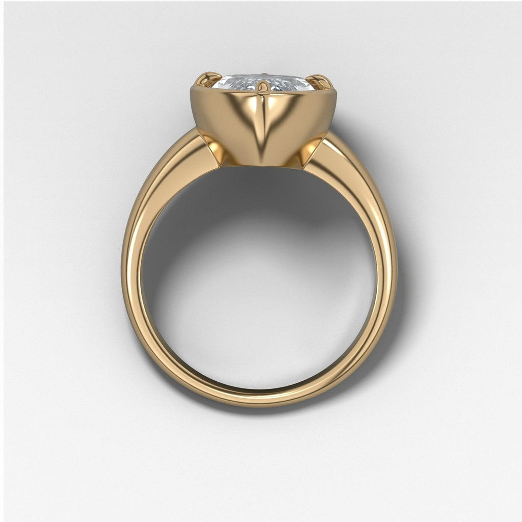 Club Ring Solitaire Engagement Ring With a Marquise Cut Diamond