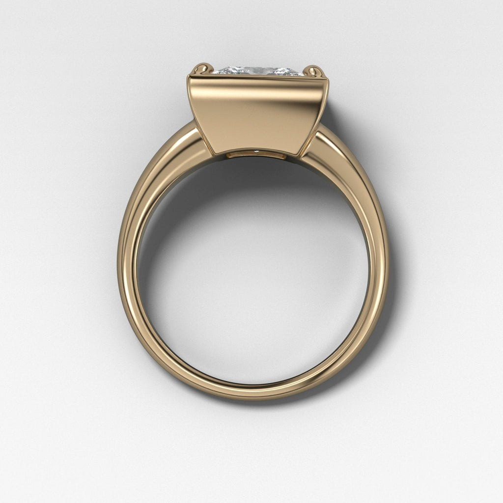 Club Ring Solitaire Engagement Ring With a Princess Cut Diamond
