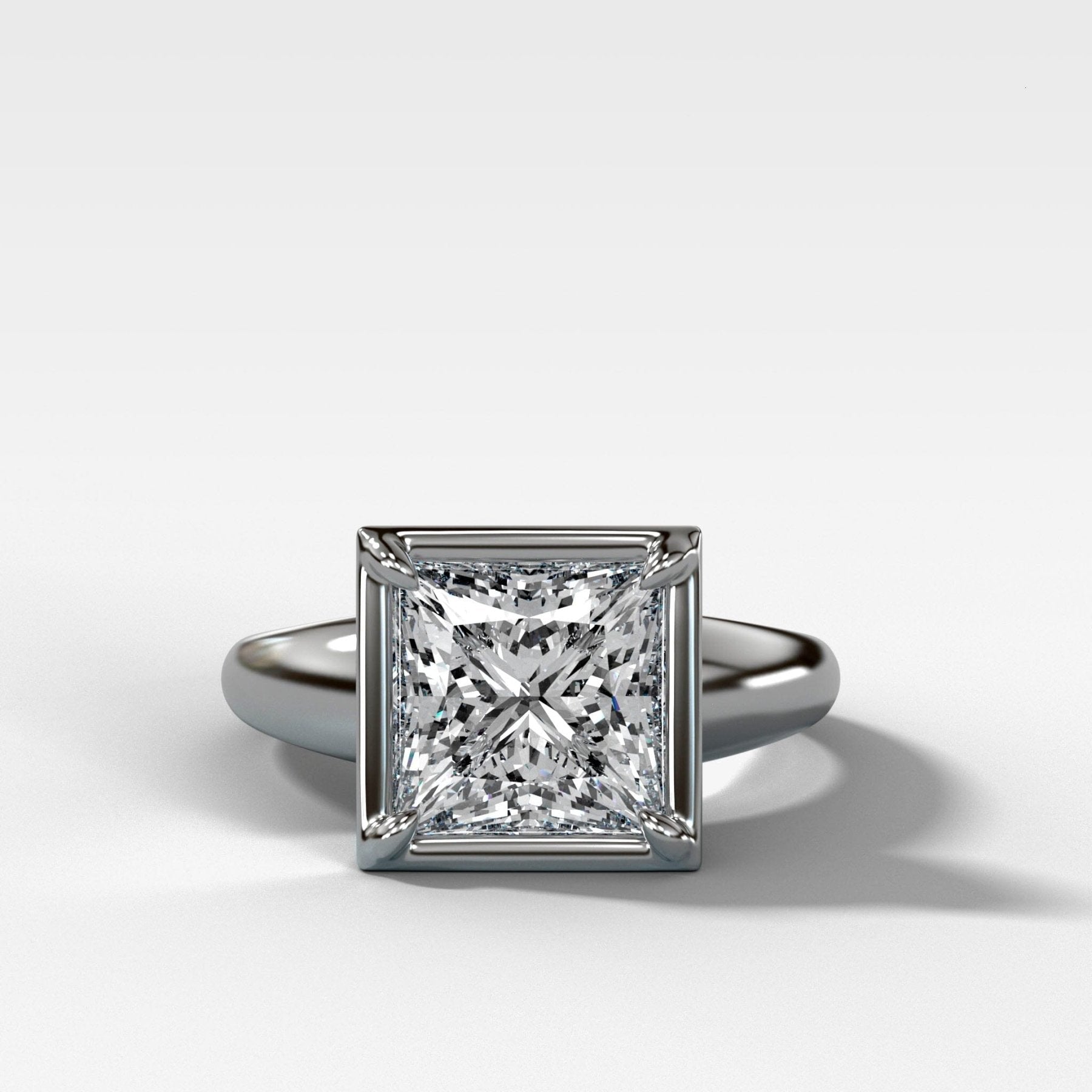 Club Ring Solitaire Engagement Ring With a Princess Cut Diamond