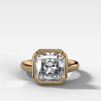 Club Ring Solitaire Engagement Ring With a Radiant Square Cut Diamond