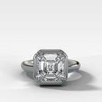 Club Ring Solitaire Engagement Ring With an Asscher Cut Diamond