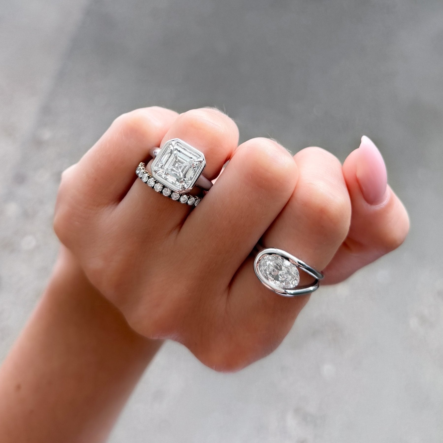 Club Ring Solitaire Engagement Ring With an Asscher Cut Diamond