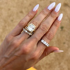 Club Ring Solitaire  Engagement Ring With an Elongated Cushion Cut Diamond