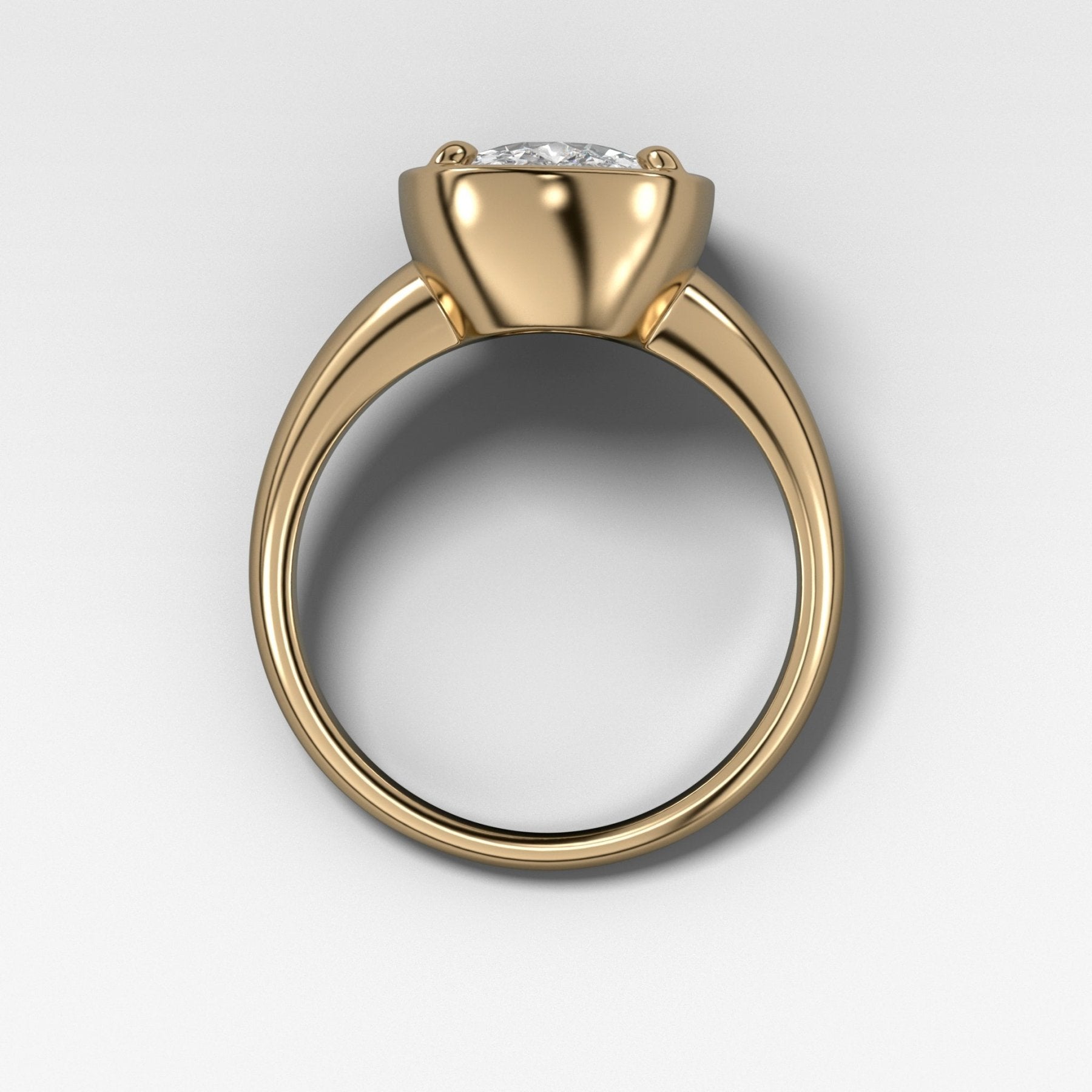 Club Ring Solitaire  Engagement Ring With an Elongated Cushion Cut Diamond