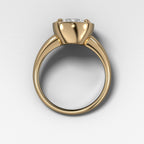 Club Ring Solitaire Engagement Ring With a 5.10ct Elongated Cushion Cut Diamond