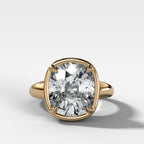 Club Ring Solitaire  Engagement Ring With an Elongated Cushion Cut Diamond
