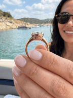 Club Ring Solitaire  Engagement Ring With an Elongated Cushion Cut Diamond