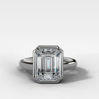 Club Ring Solitaire Engagement Ring With an Emerald Cut Diamond