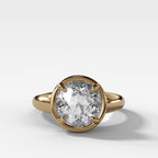 Club Ring Solitaire Engagement Ring With an Old Euro Cut Diamond