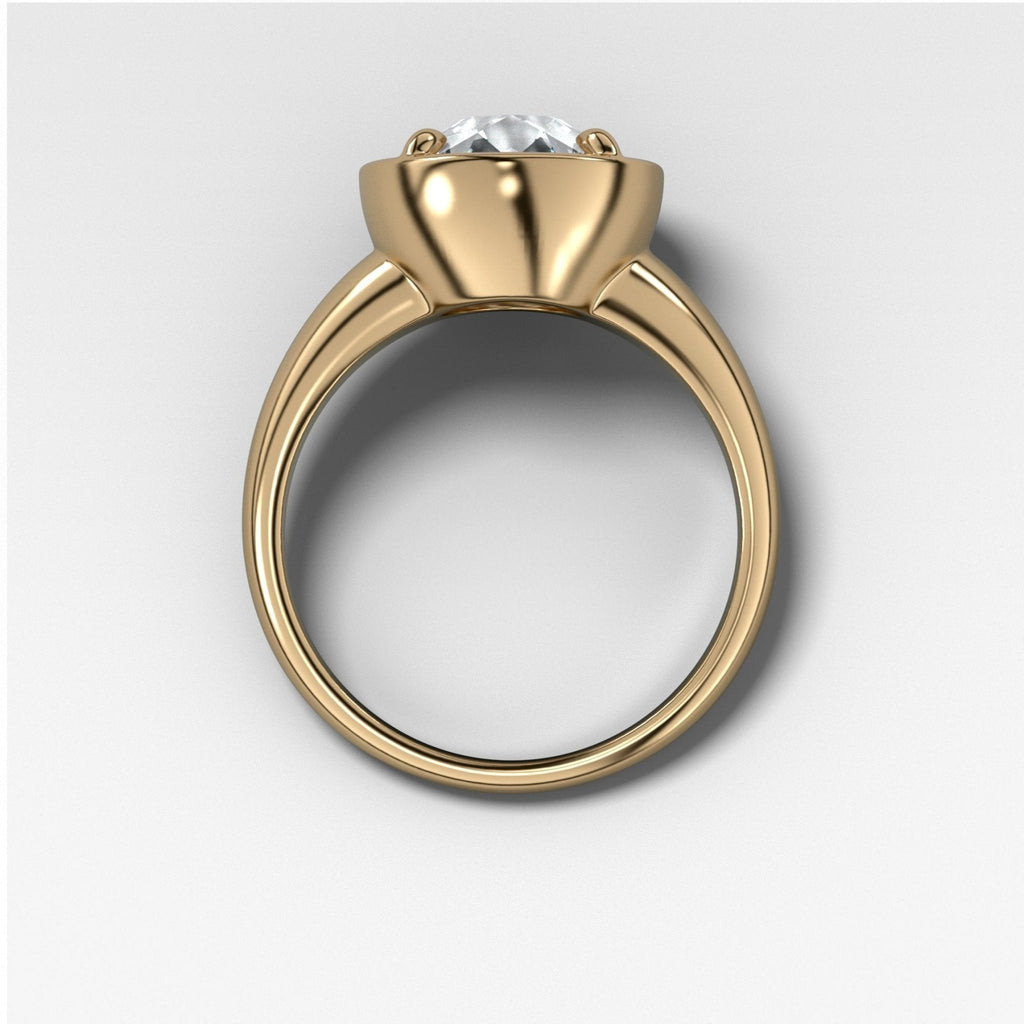 Club Ring Solitaire Engagement Ring With an Old Euro Cut Diamond