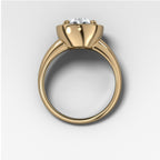 Club Ring Solitaire Engagement Ring With an Old Euro Cut Diamond