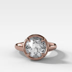 Club Ring Solitaire Engagement Ring With an Old Euro Cut Diamond