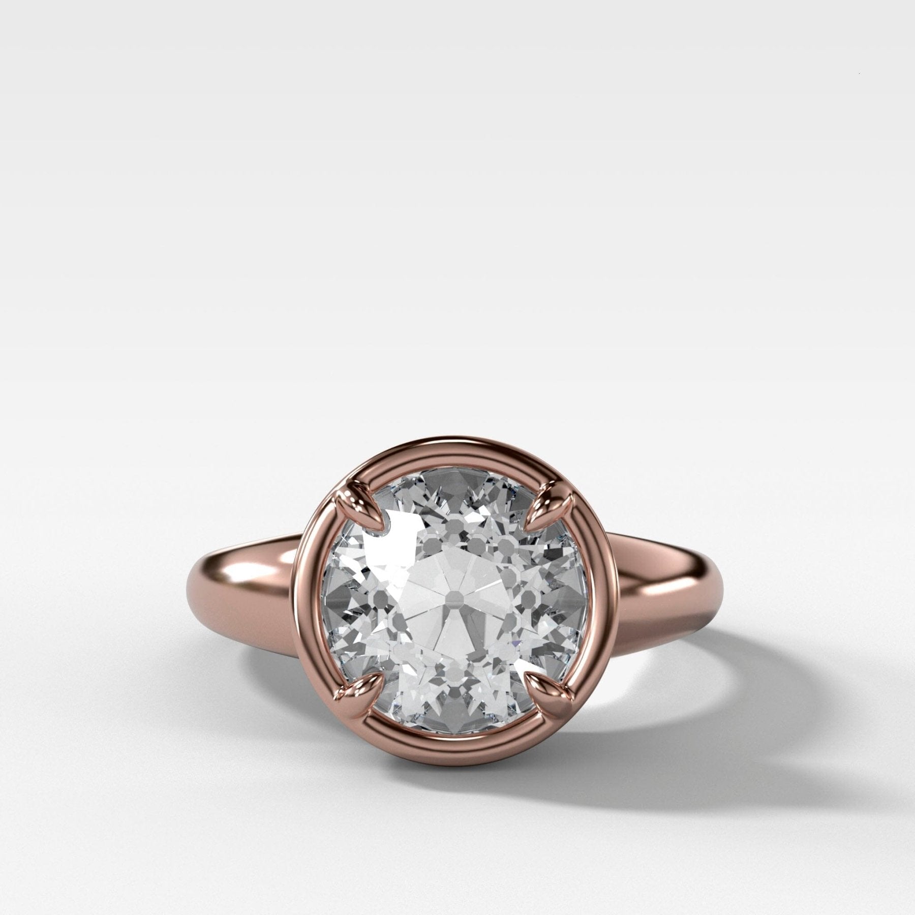 Club Ring Solitaire Engagement Ring With an Old Euro Cut Diamond