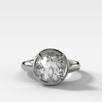 Club Ring Solitaire Engagement Ring With an Old Euro Cut Diamond