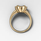 Club Ring Solitaire Engagement Ring With an Oval Cut Diamond