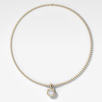 Club Round Attachable Diamond Pendant With Beaded Chain (3mm)