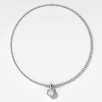 Club Round Attachable Diamond Pendant With Beaded Chain (3mm)