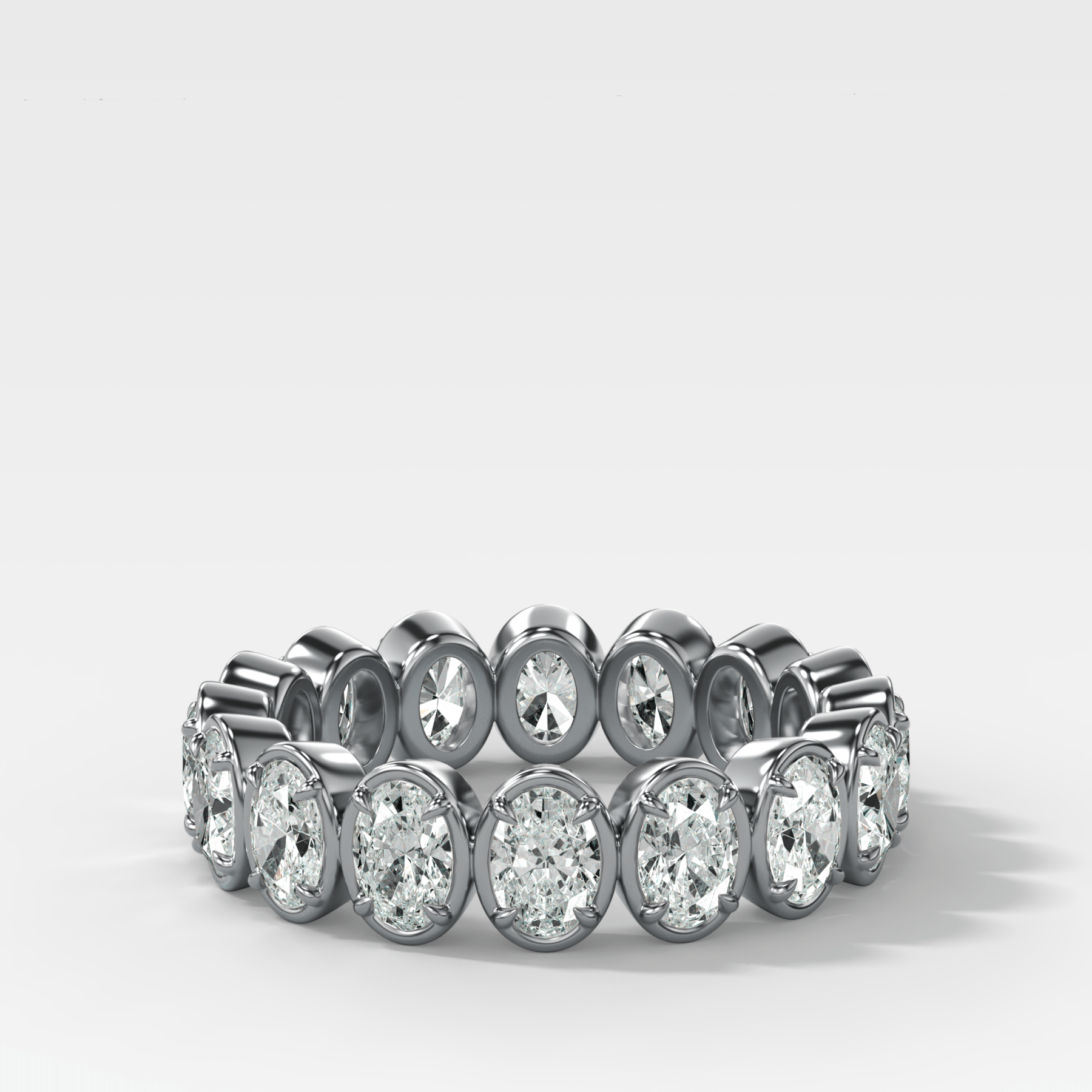 Club Set Eternity Band With North South Oval Cuts Secondary image