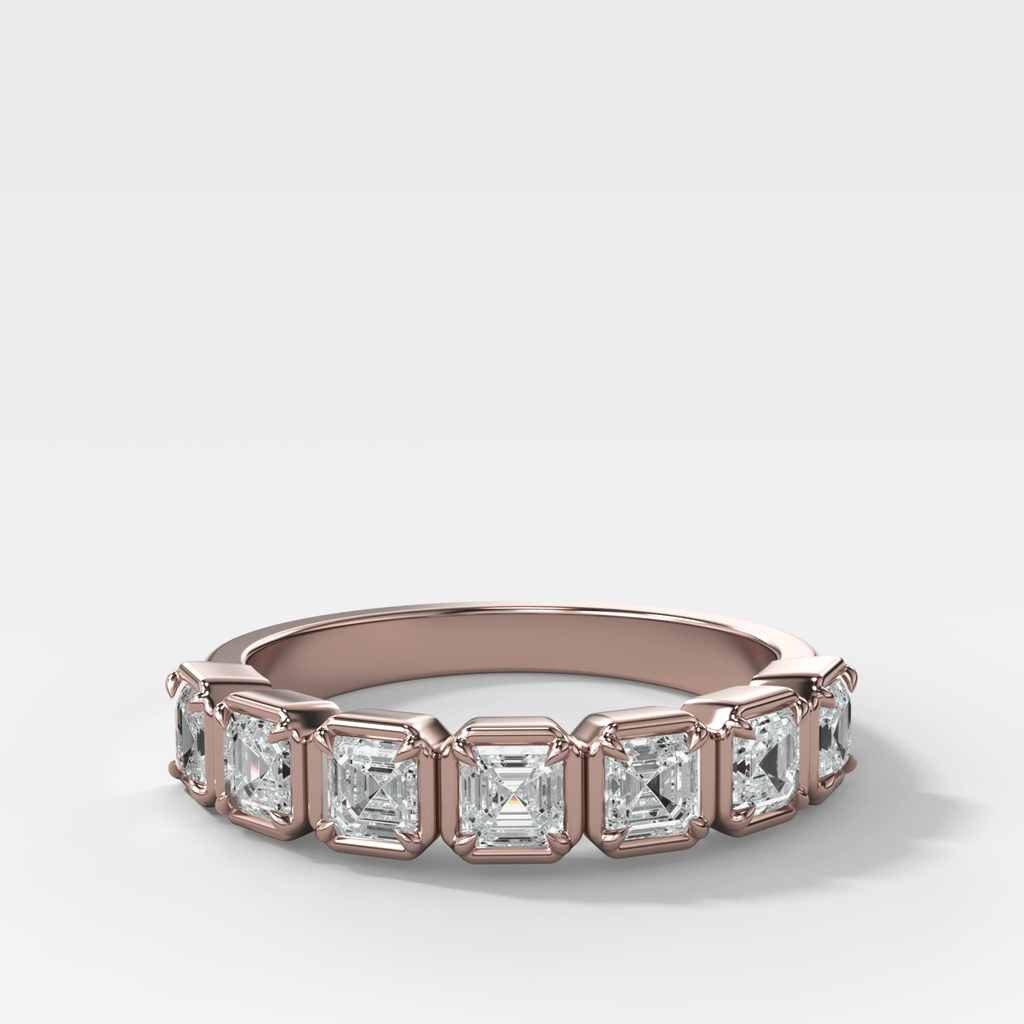 Club Set Wedding Band With Asscher Cuts