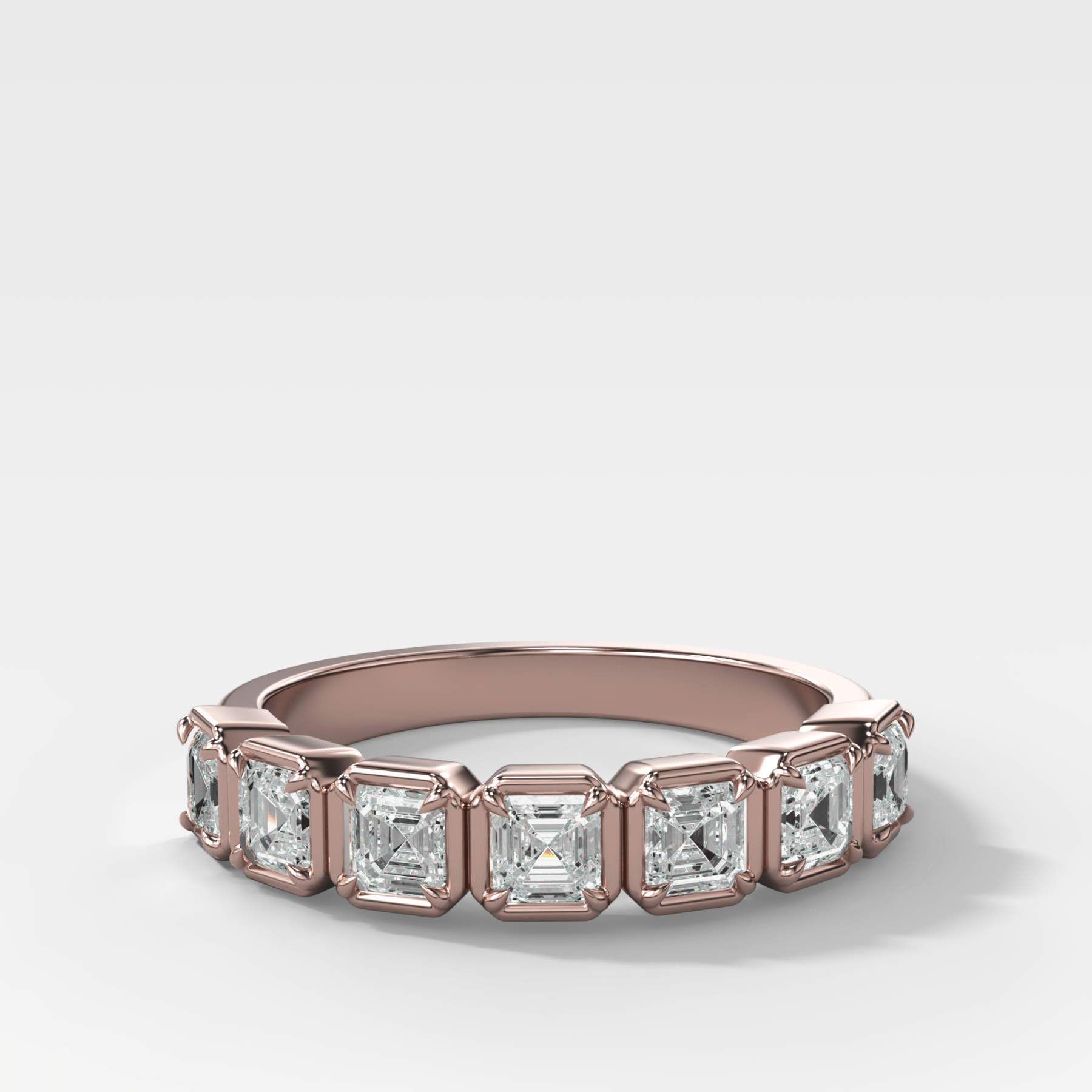 Club Set Wedding Band With Asscher Cuts