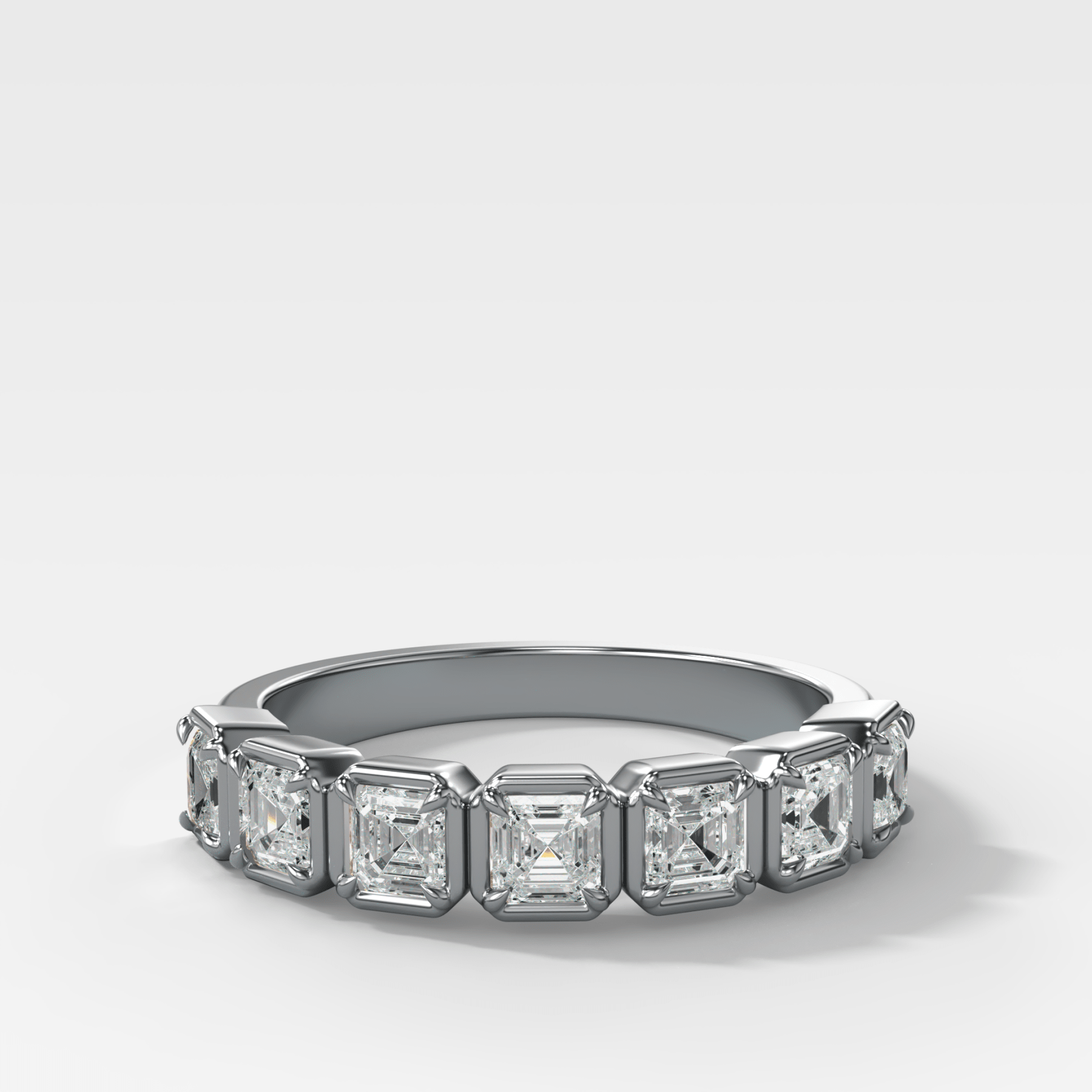 Club Set Wedding Band With Asscher Cuts Secondary image