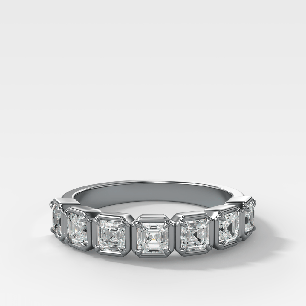 Club Set Wedding Band With Asscher Cuts