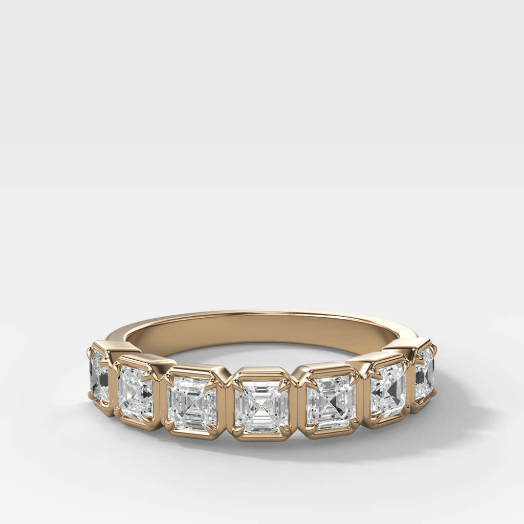 Club Set Wedding Band With Asscher Cuts