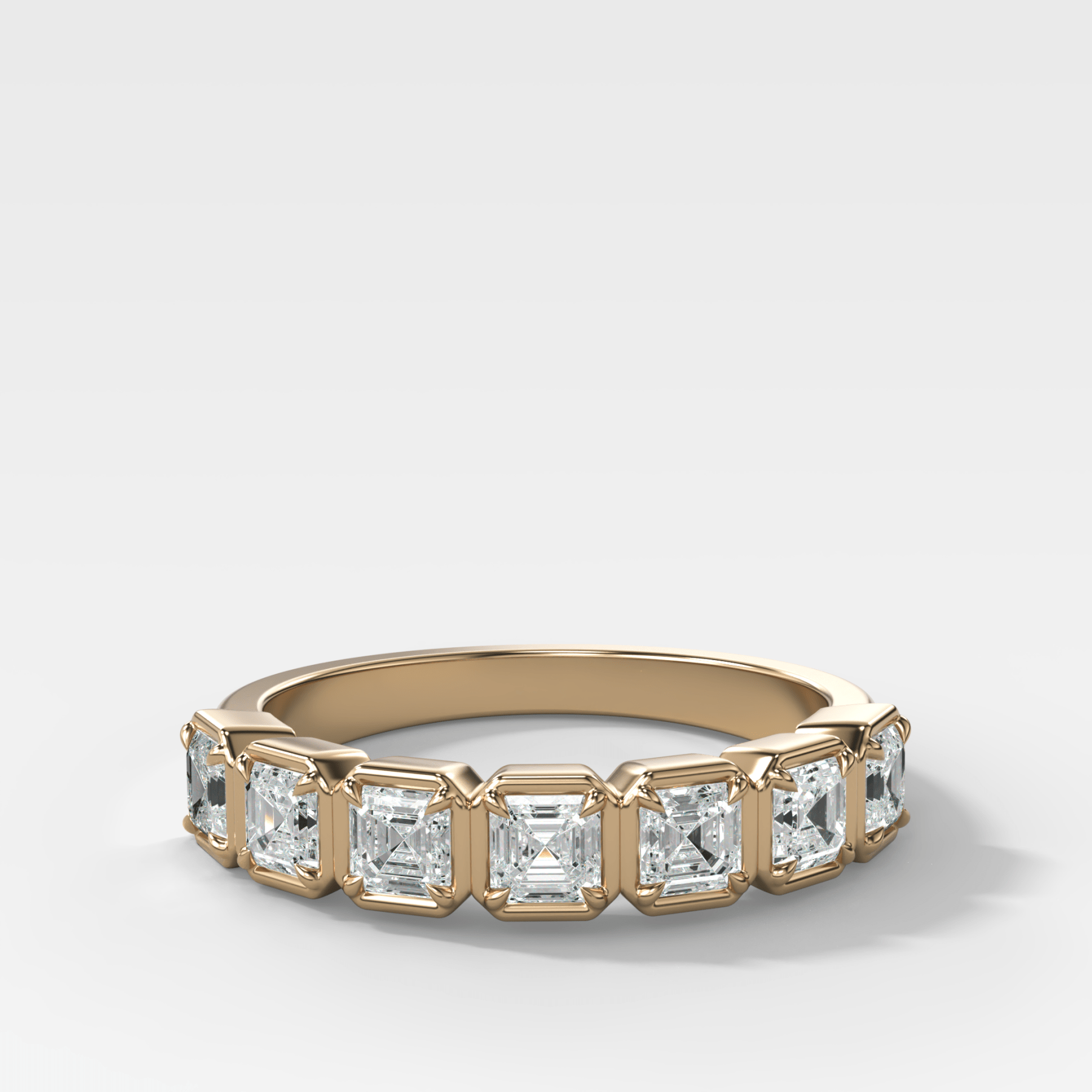 Club Set Wedding Band With Asscher Cuts