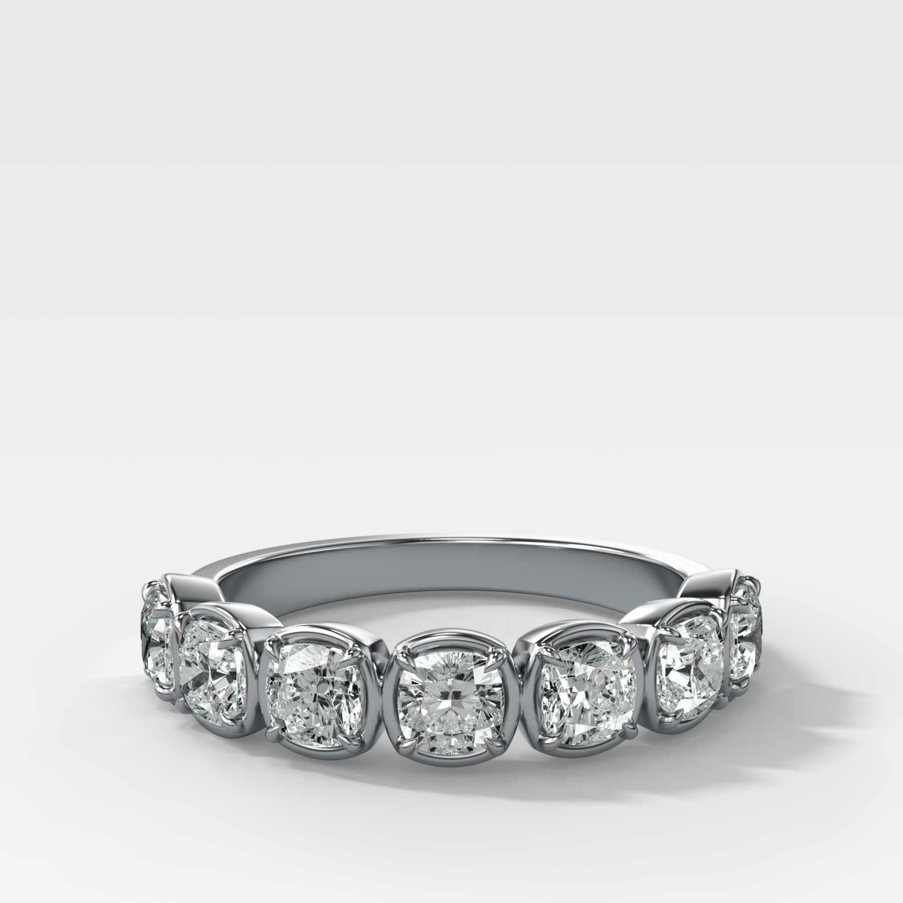 Club Set Wedding Band With Cushion Cuts Secondary image