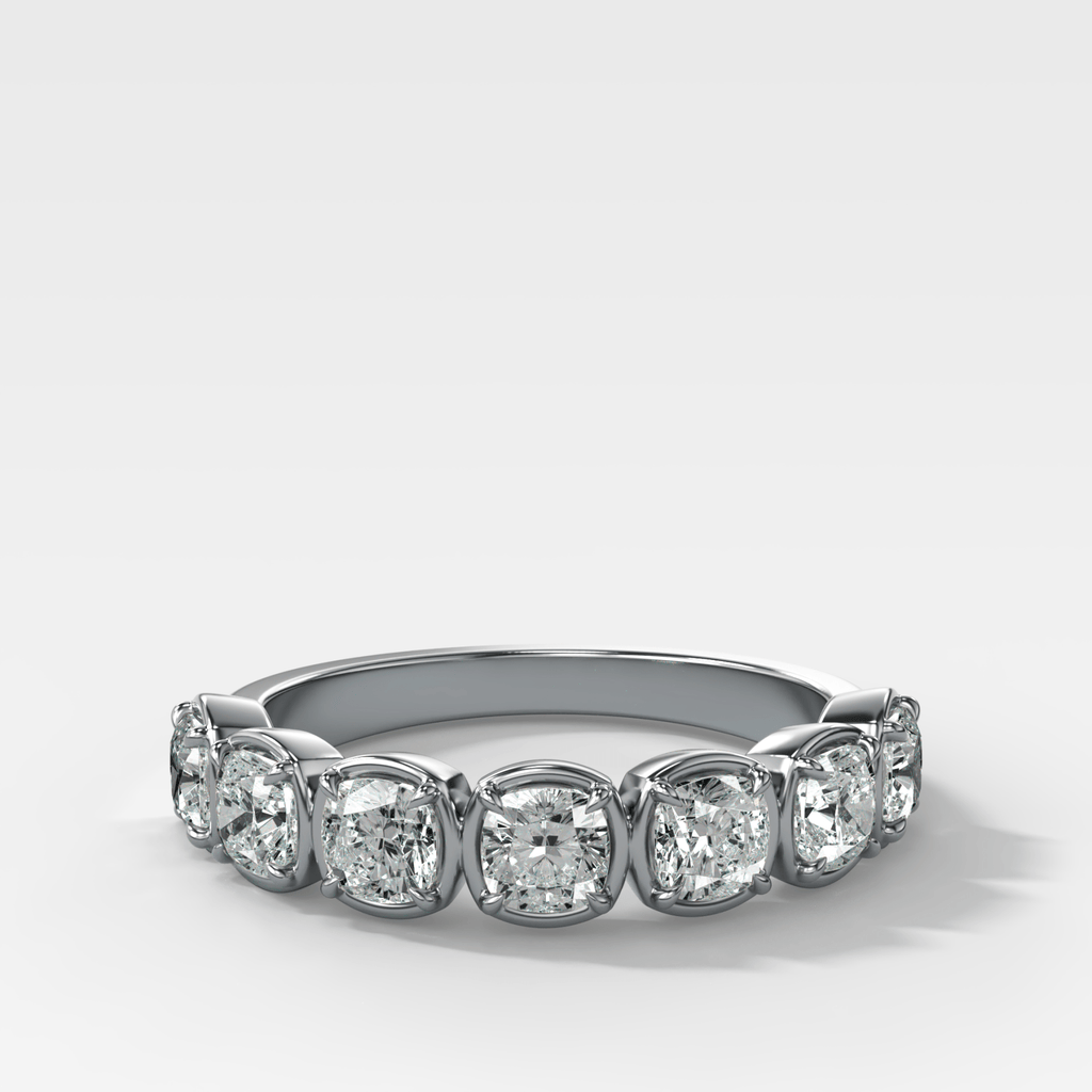 Club Set Wedding Band With Cushion Cuts