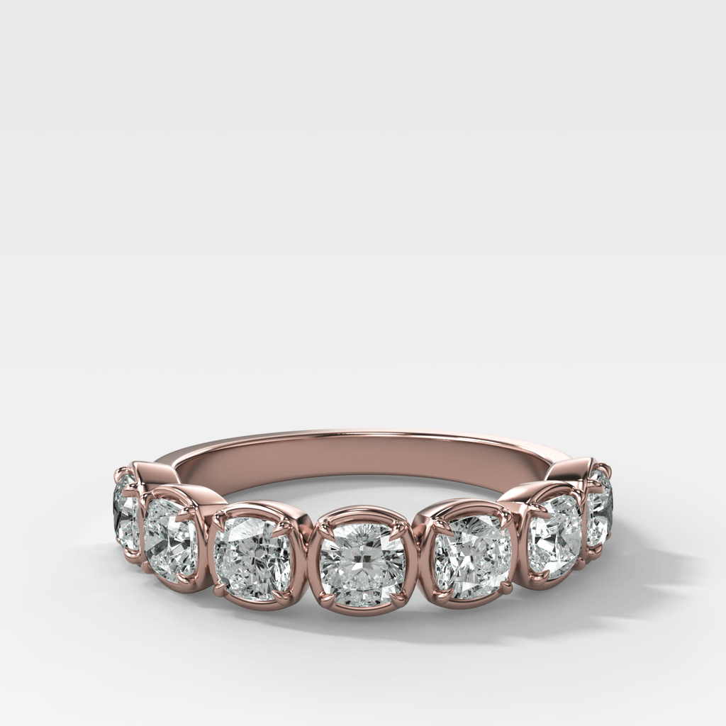 Club Set Wedding Band With Cushion Cuts