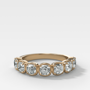 Club Set Wedding Band With Cushion Cuts
