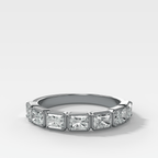 Club Set Wedding Band With East West Elongated Radiant Cuts