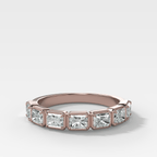 Club Set Wedding Band With East West Elongated Radiant Cuts