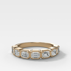 Club Set Wedding Band With East West Emerald Cuts