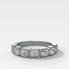 Club Set Wedding Band With East West Emerald Cuts