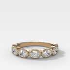 Club Set Wedding Band With East West Oval Cuts