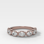 Club Set Wedding Band With East West Oval Cuts
