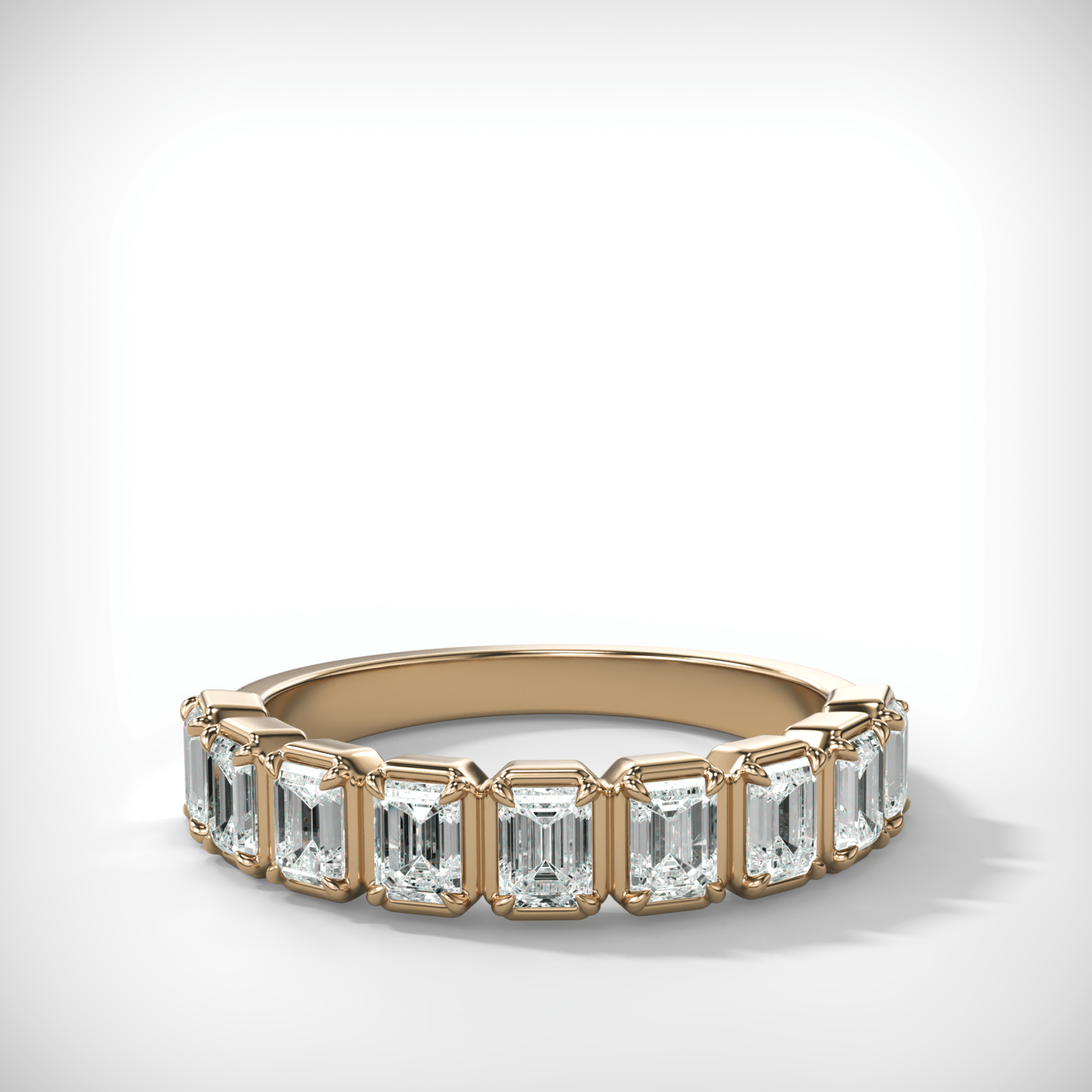 Club Set Wedding Band With Emerald Cuts Main image