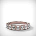 Club Set Wedding Band With Emerald Cuts