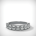 Club Set Wedding Band With Emerald Cuts